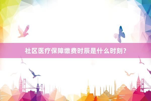 社区医疗保障缴费时辰是什么时刻？